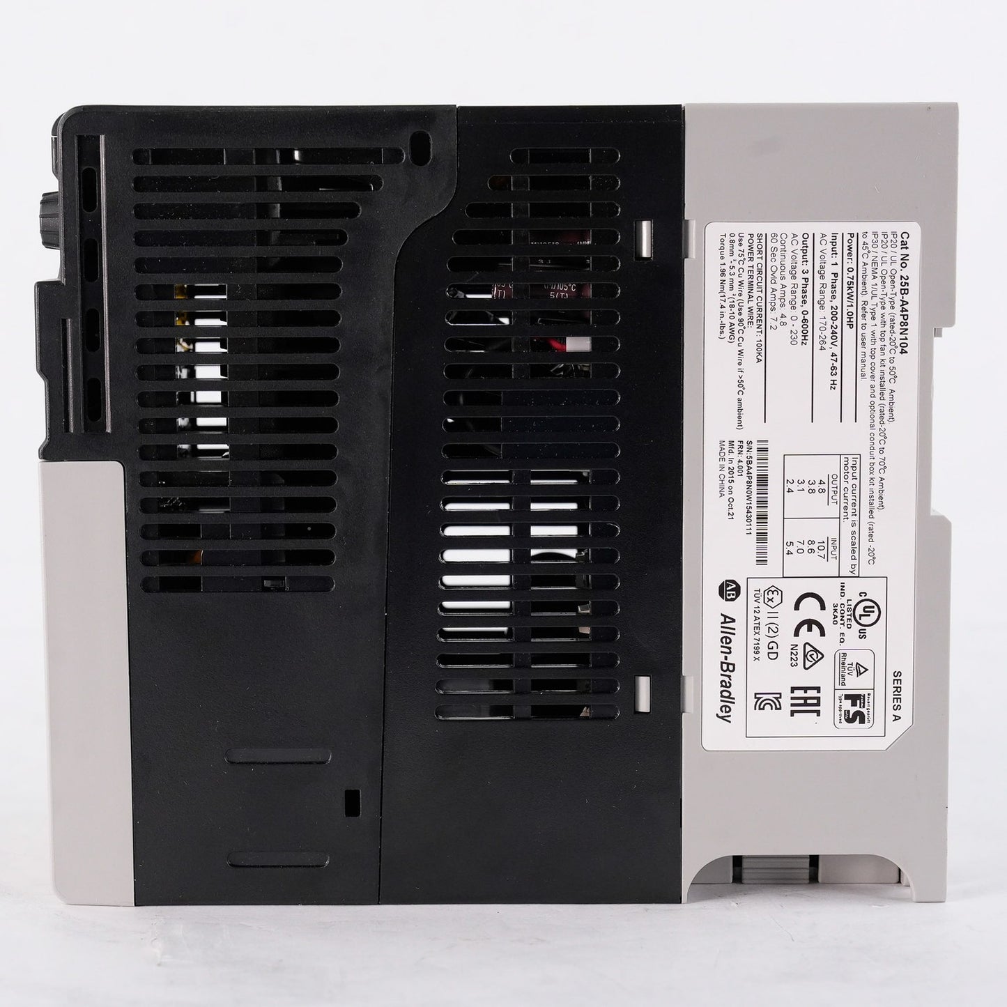 Allen Bradley 25B-A4P8N104 /A PowerFlex 525 AC Drive 25BA4P8N104 - Open Box