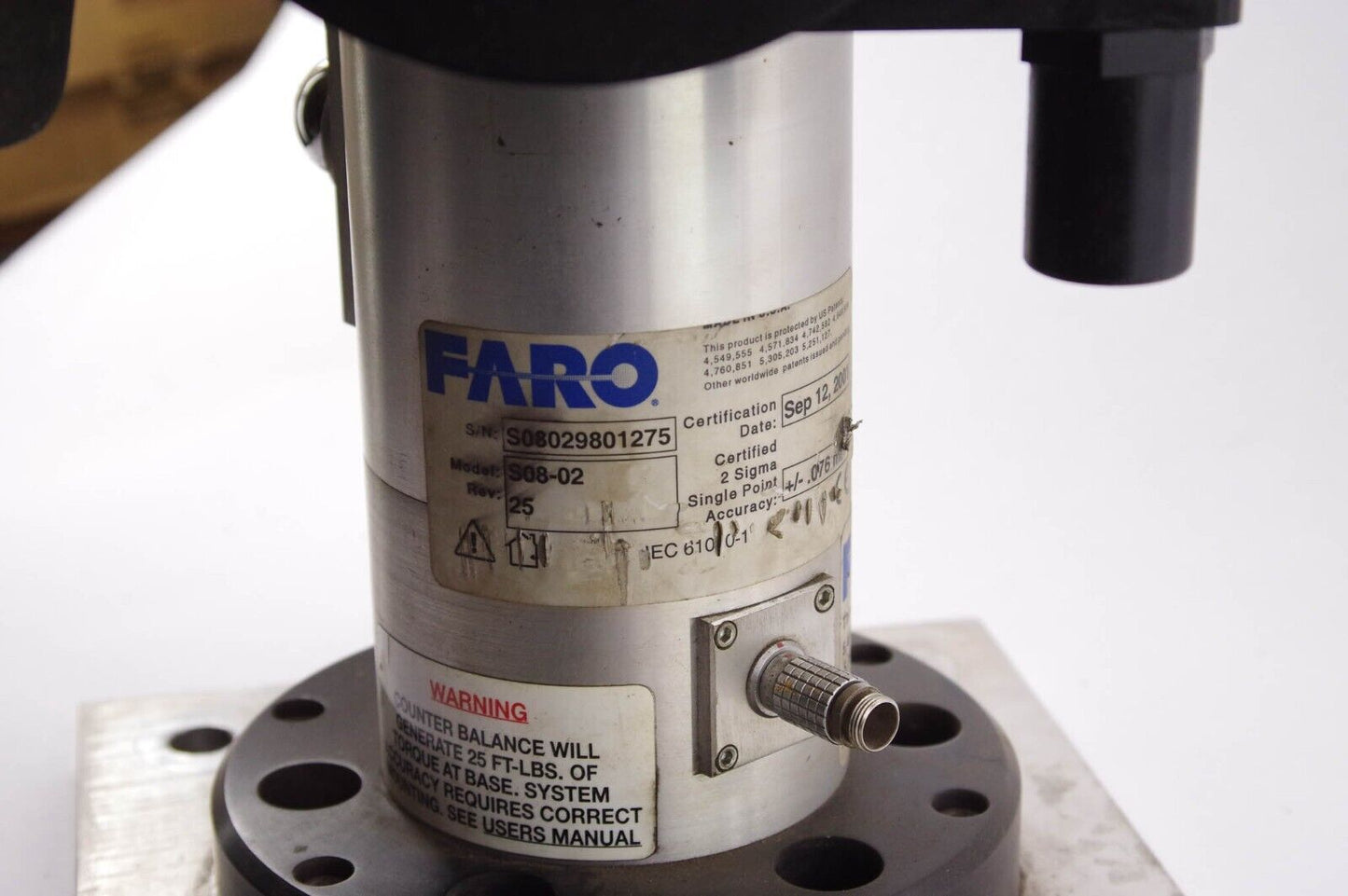 Faro S08-02 / S0802 Portable Arm Coordinate Measuring Machine Silver (Untested)