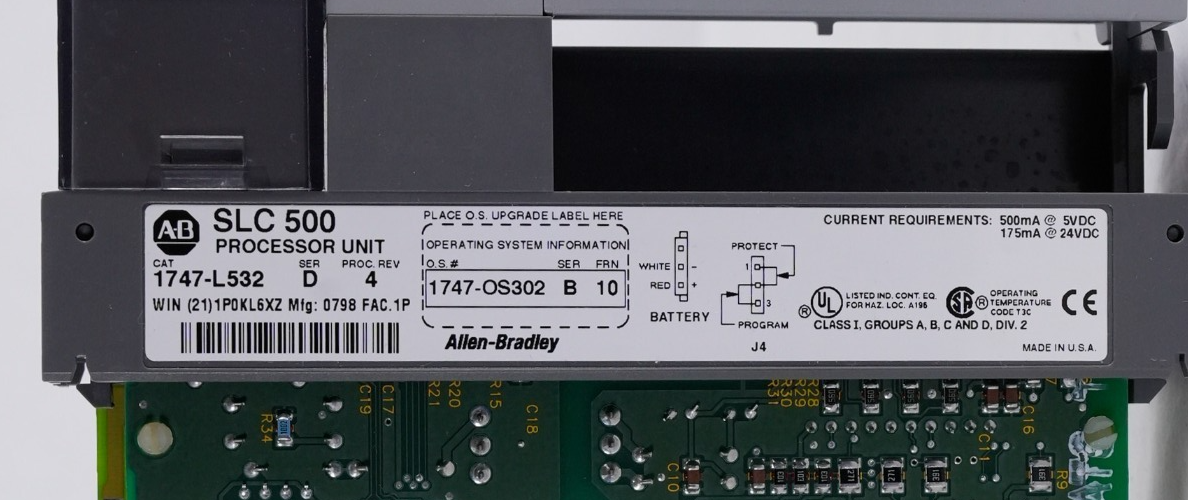 Allen Bradley 1747-L532 /D Proc. Rev 4 SLC 500 Processor Unit 1747L532 + Key