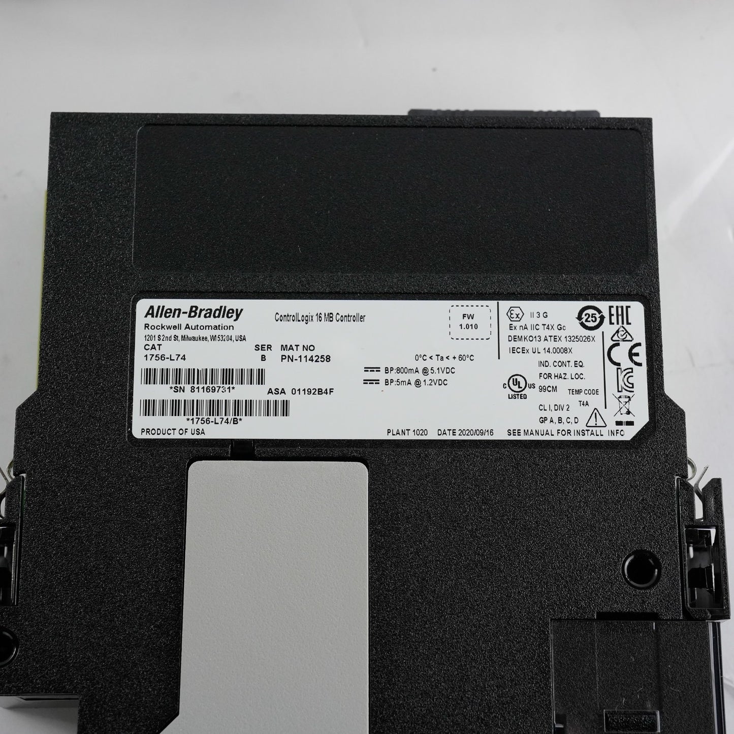 Allen Bradley 1756-L74 /B ControlLogix 5574 16MB Controller PN-114258 - Open Box