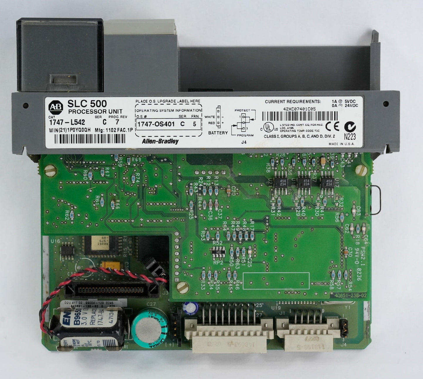 Allen Bradley 1747-L542 /C Processor Unit SLC500 Operating System 1747-OS401/C