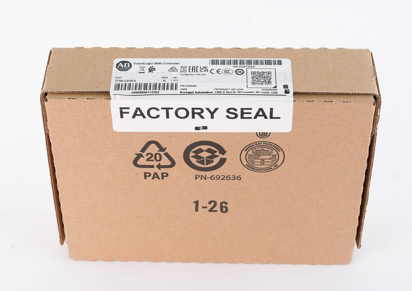 Allen Bradley 1756-L81ES /B GuardLogix 5580 Safety Controller - Sealed Surplus