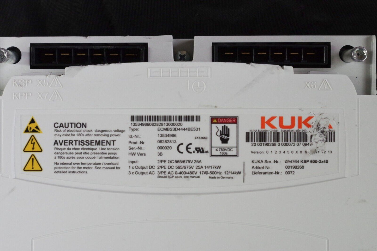 KUKA ECMBS3D4444BE531 Servo Pack Drive Controller KSP 600-3x40 + 1 year Warranty