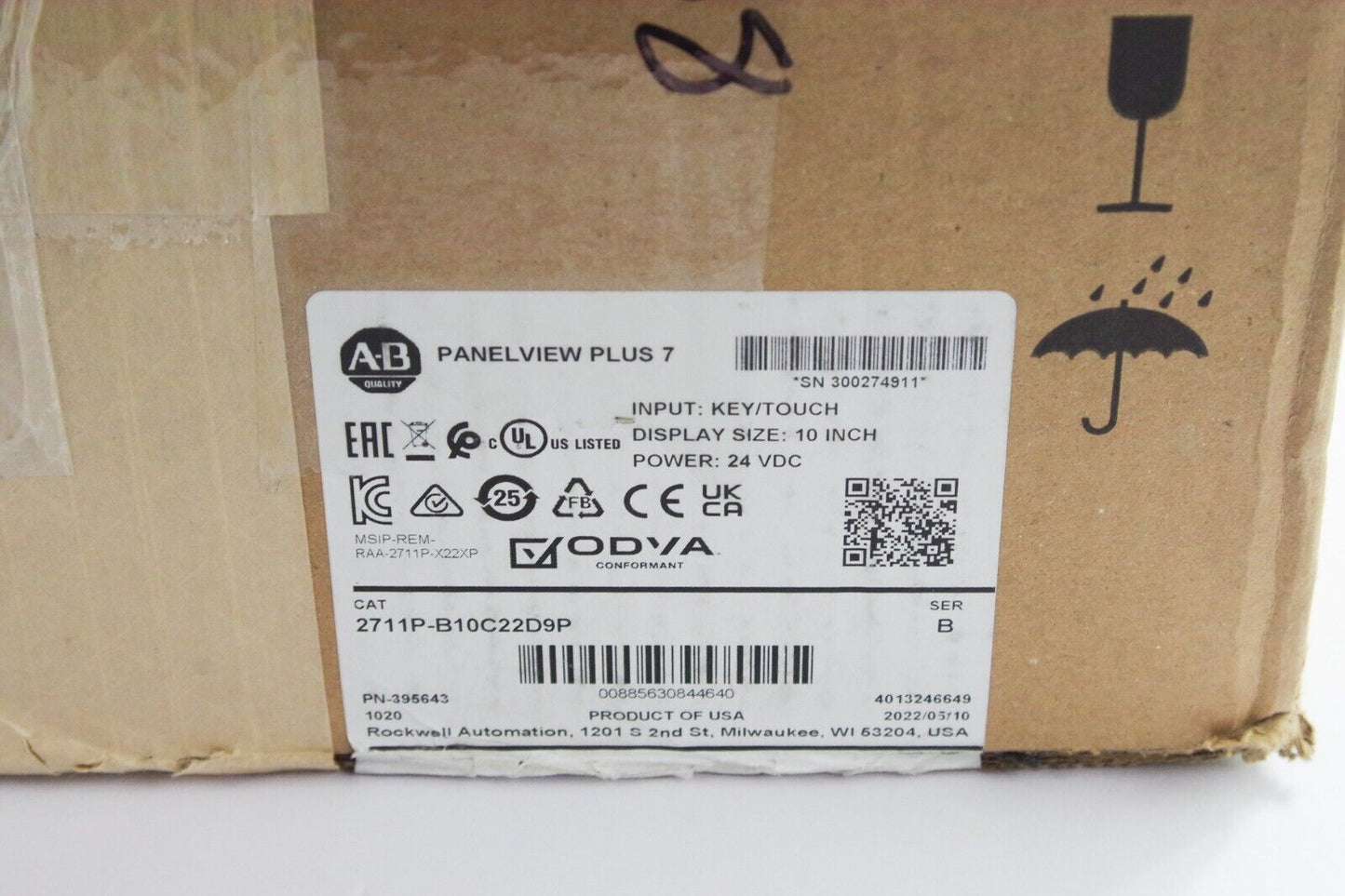 2022 Allen Bradley 2711P-B10C22D9P /B PanelView Plus 7 Series B - Open Box