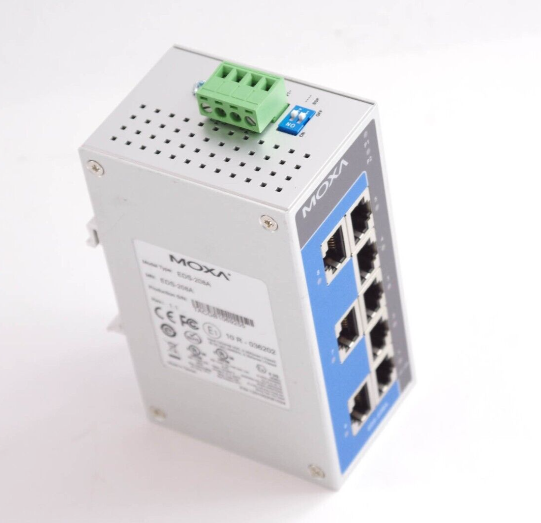 MOXA EDS-208A / EDS208A REV. 1.1 8-Port 10/100 Industrial Ethernet Switch