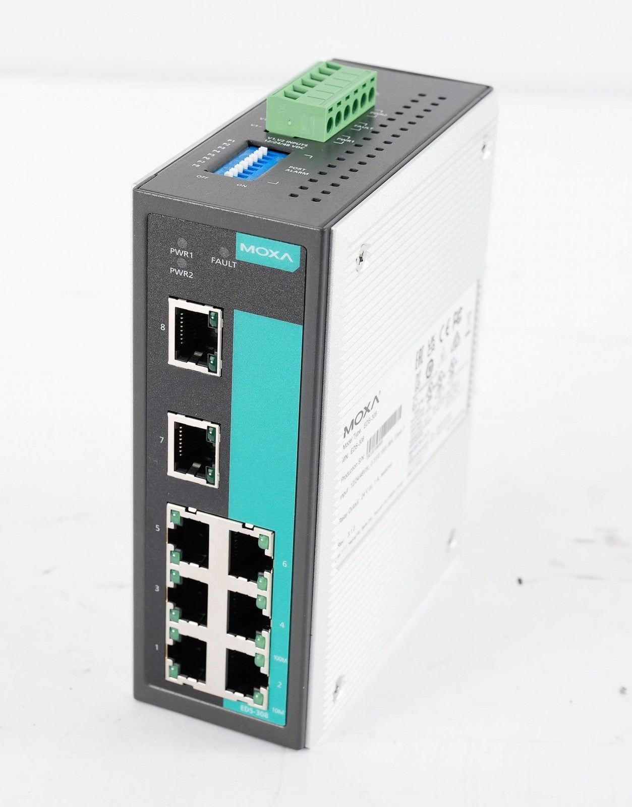 Moxa EDS-308 Unmanaged Ethernet Switch 8-Port EDS308 12/24/48VDC Rev 3.1.0