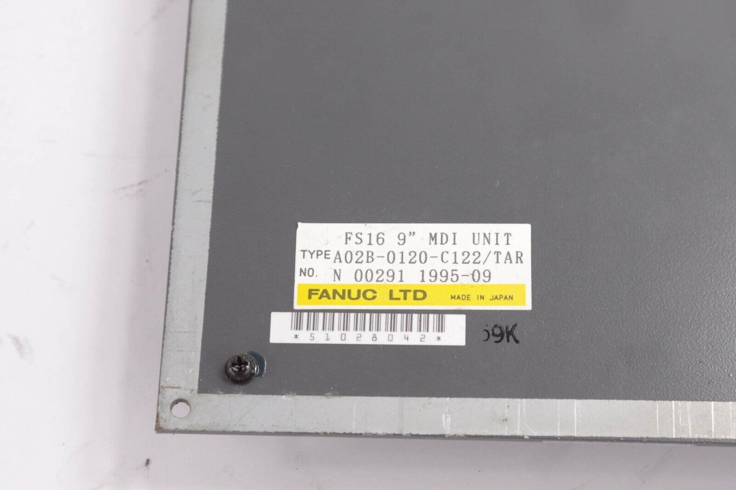 FANUC FS16 9''' A02B-0120-C122 / A02B0120C122 MDI UNIT Keyboard