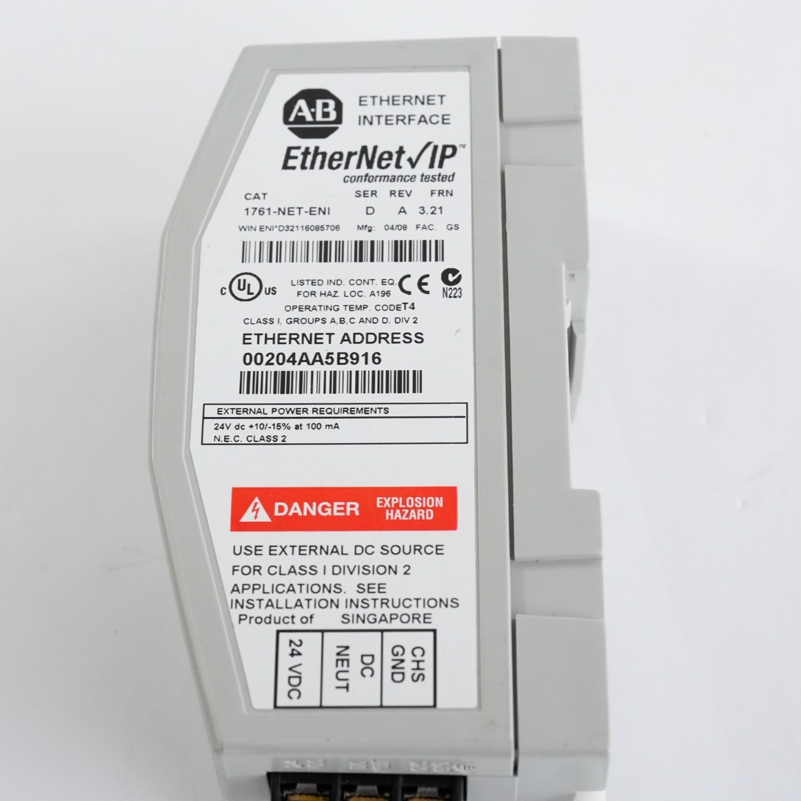 Allen Bradley 1761-NET-ENI /D FRN 3.21 MicroLogix Ethernet Interface Module