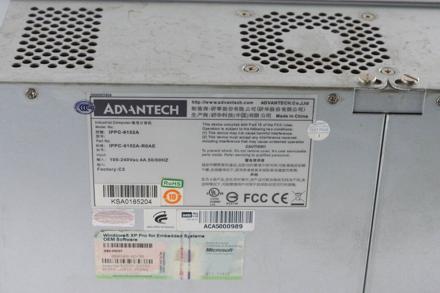 Advantech IPPC-6152A-R0AE / IPPC-6152A 15 SXGA Industrial Panel PC Hmi -Parts/Re