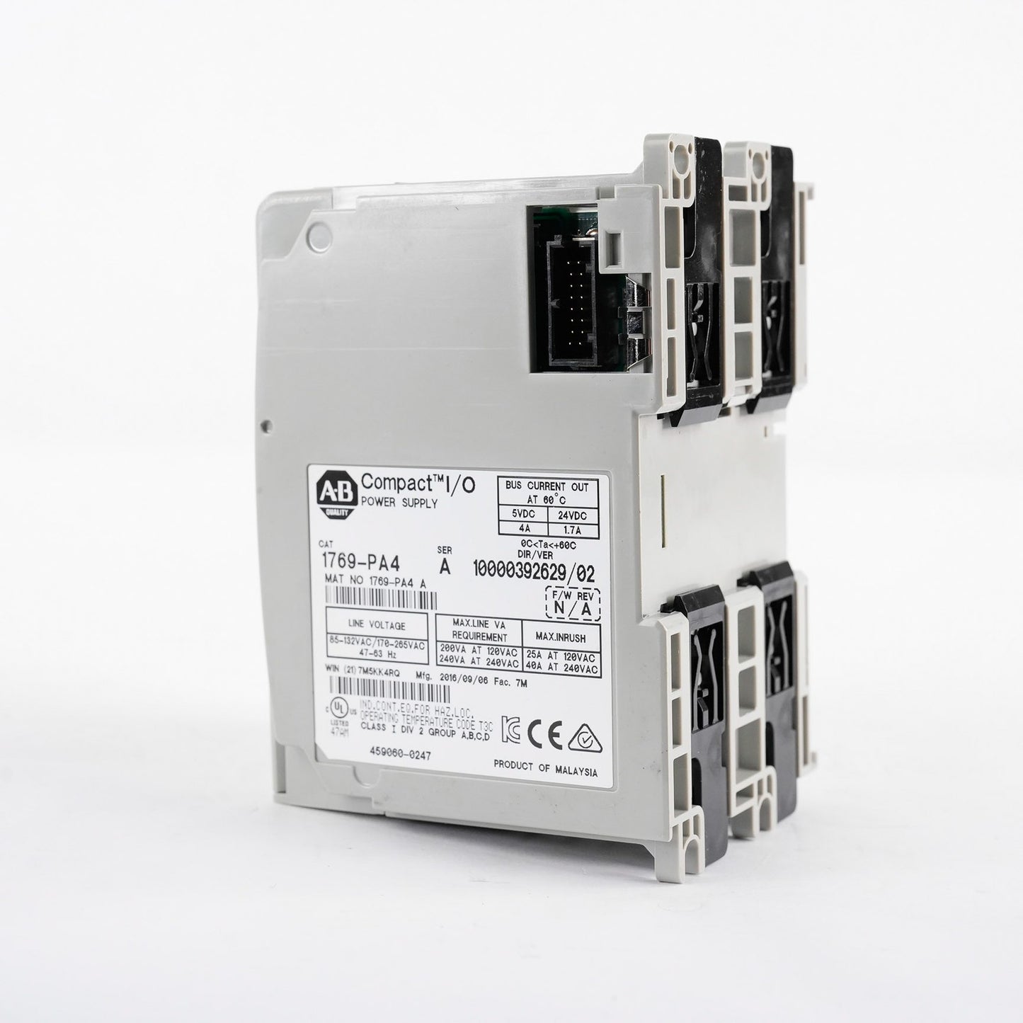 Allen Bradley 1769-PA4 /A CompactLogix Power Supply 120/240 VAC 1769PA4