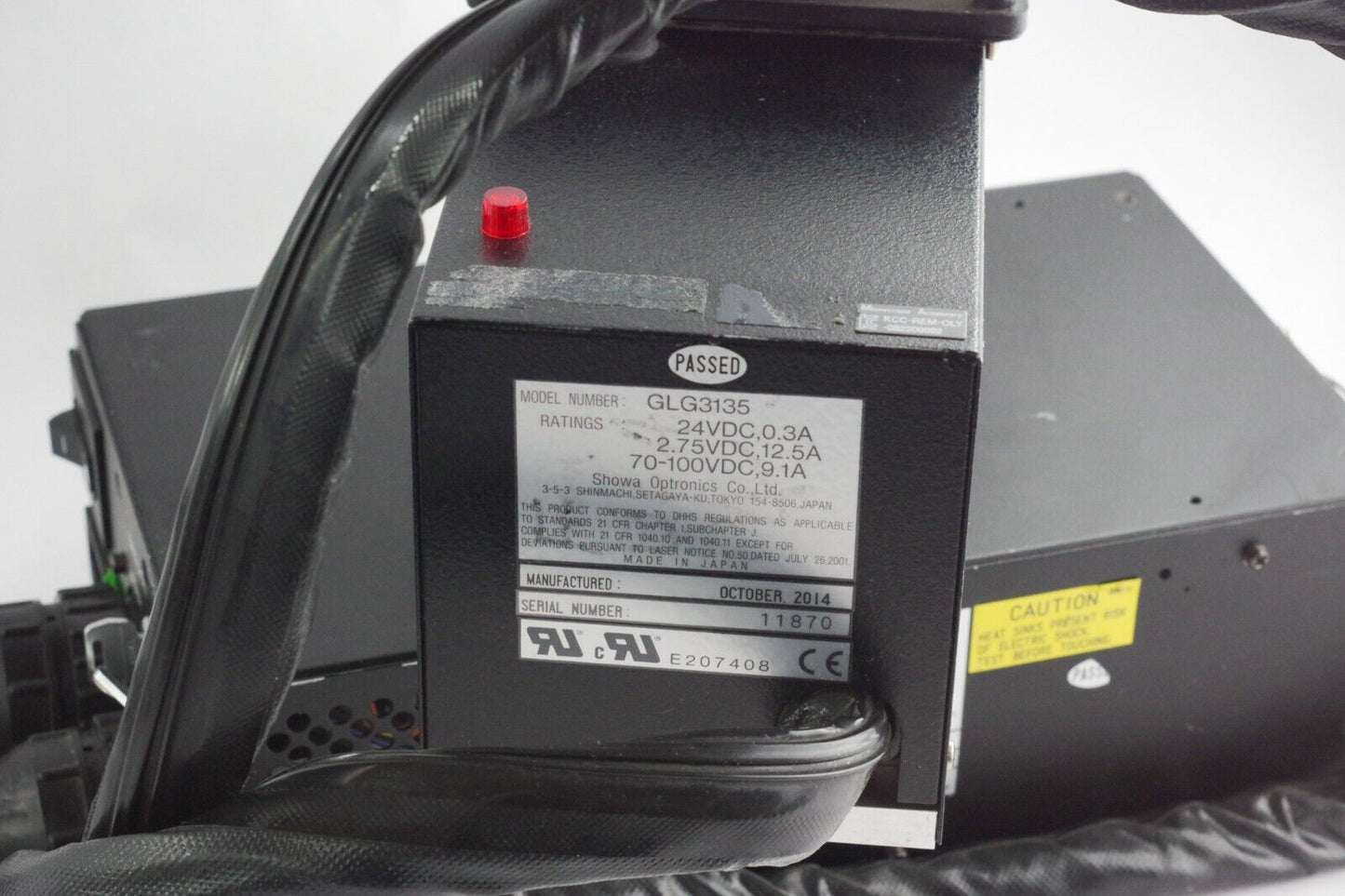 Showa Optronics Argon Laser GLS3135 Power Supply & Laser Head GLG3135 Tested Kit