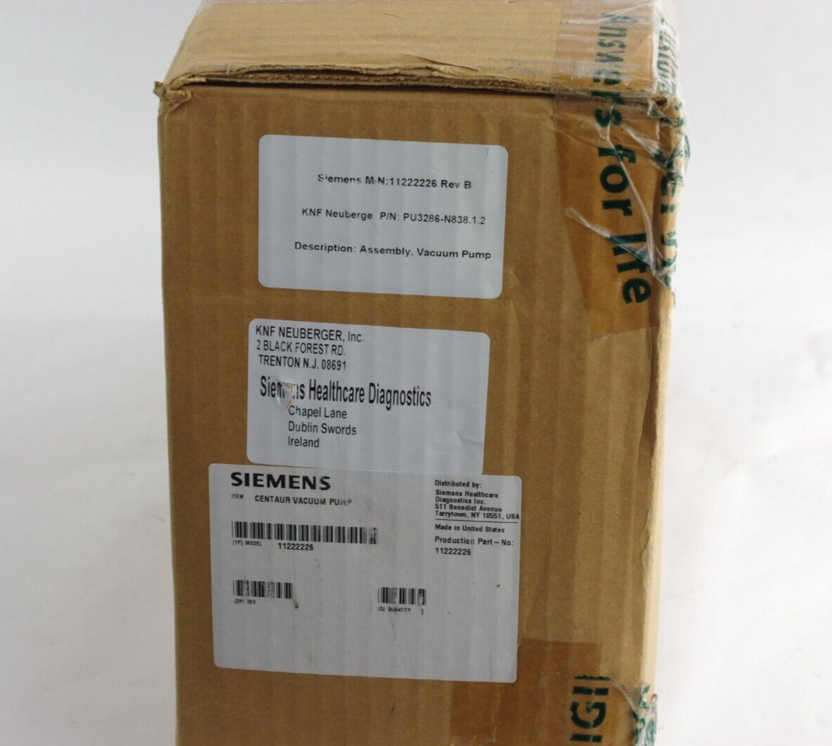 Siemens Centaur Vacuum Pump Assembly 11222226 rev B / KNF PU3286-N838.1.2 - New