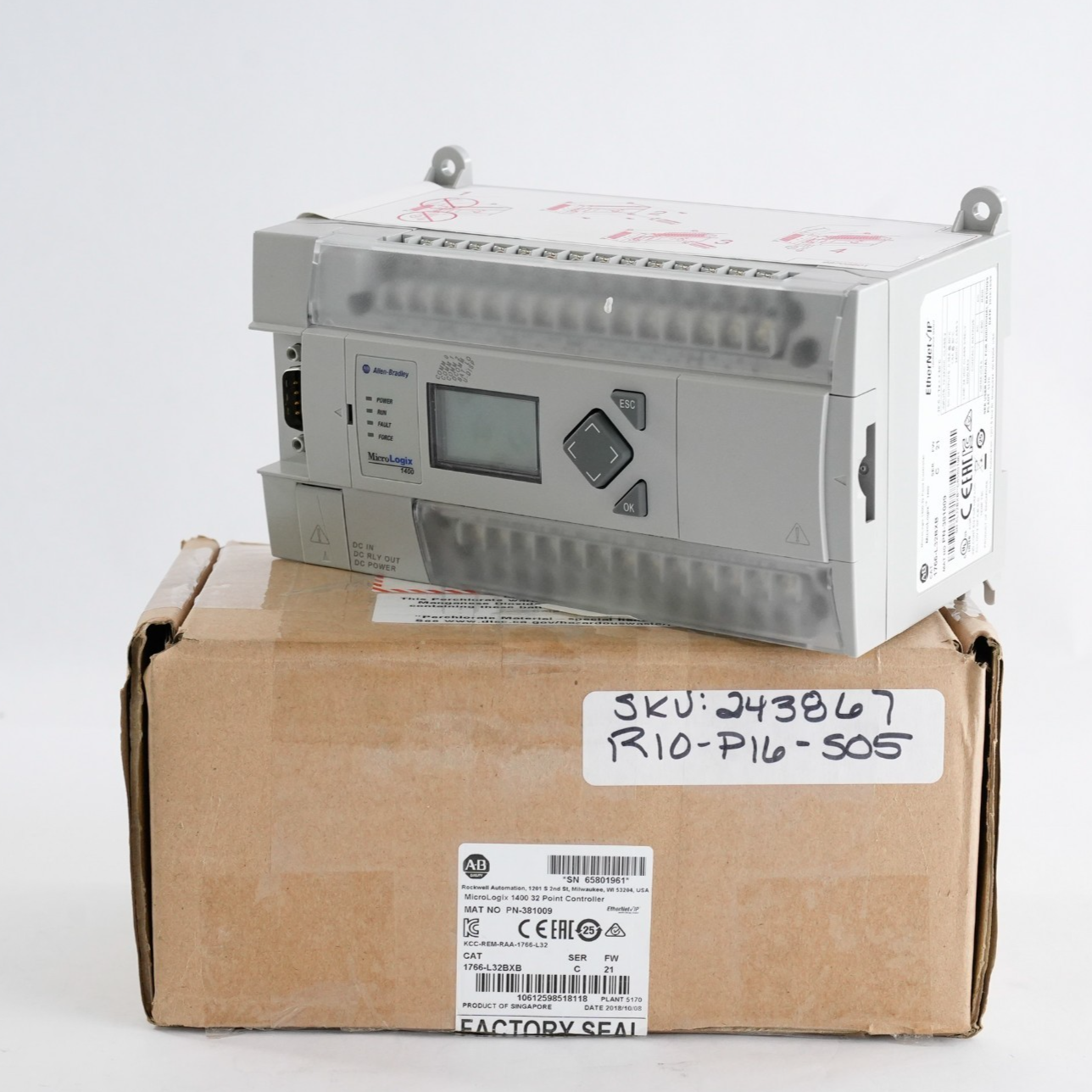 Allen Bradley 1766-L32BXB /C MicroLogix 1400 32-Pt Controller - Open Box