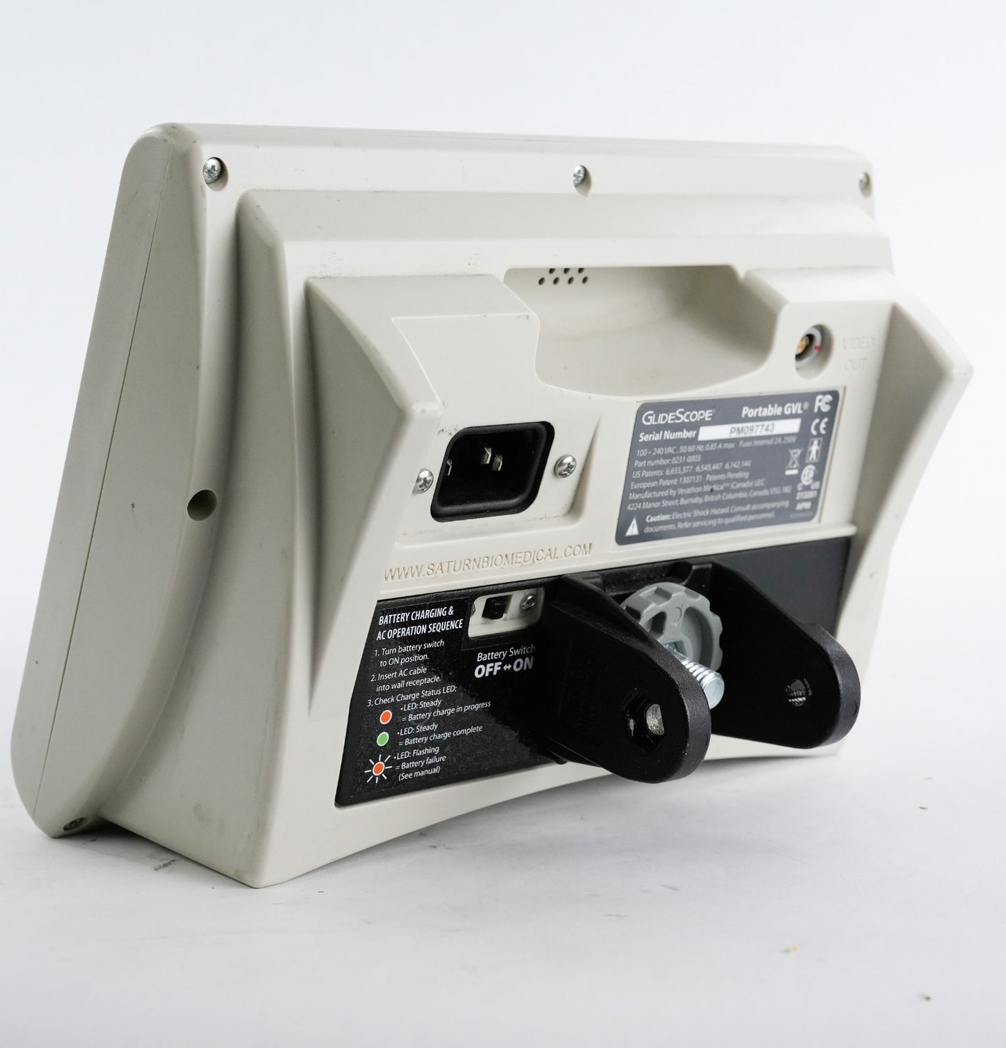 Verathon Glidescope Portable GVL Video Laryngoscope Monitor