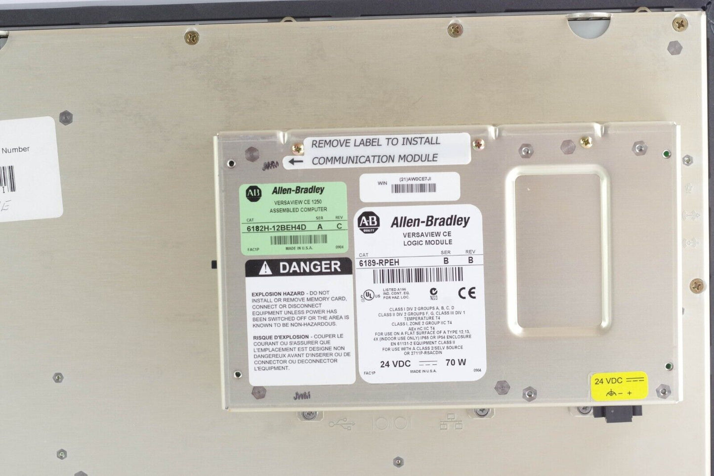 Allen Bradley 6182H-12BEH4D Ser A Rev C VERSAVIEW CE 1250 COMPUTER | 6189-RPEH B