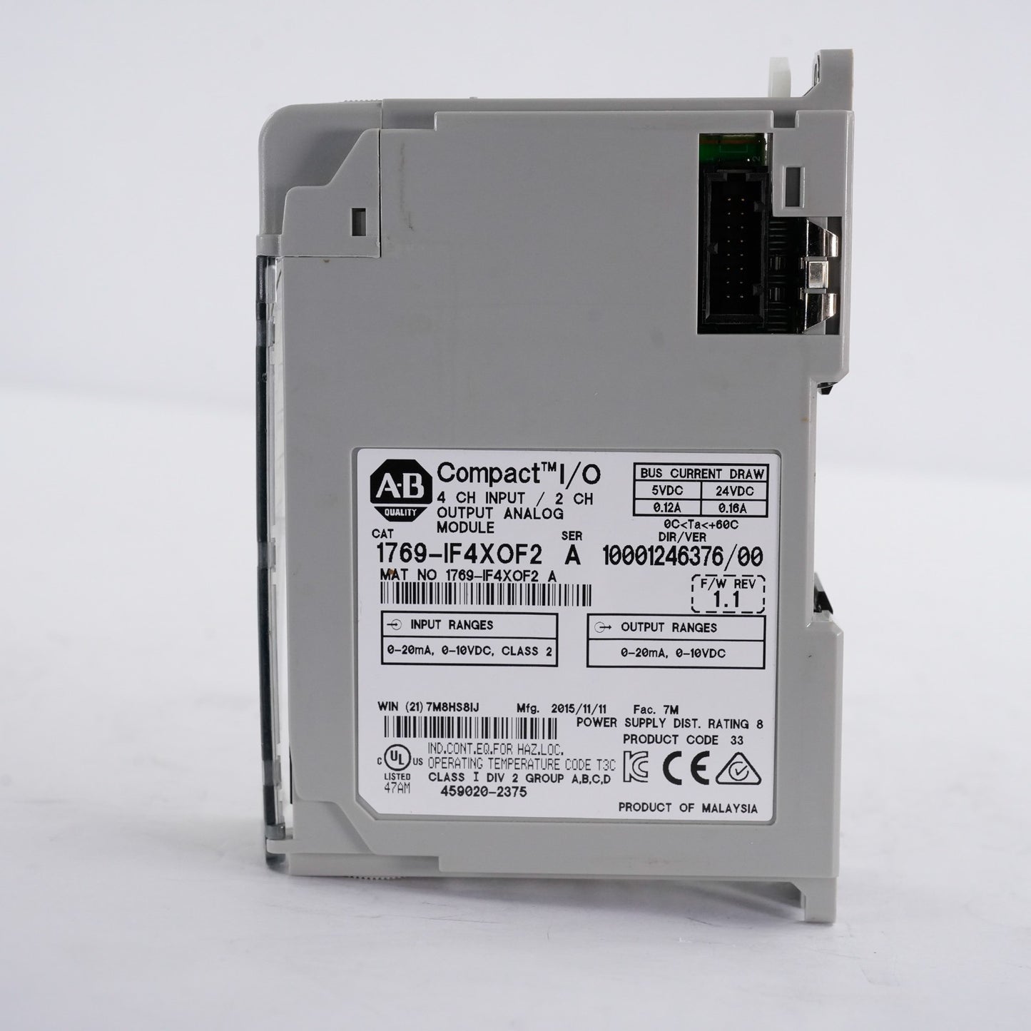 Allen Bradley 1769-IF4XOF2 /A 4-Ch Input 2-Ch Output Analog Module 1769IF4XOF2