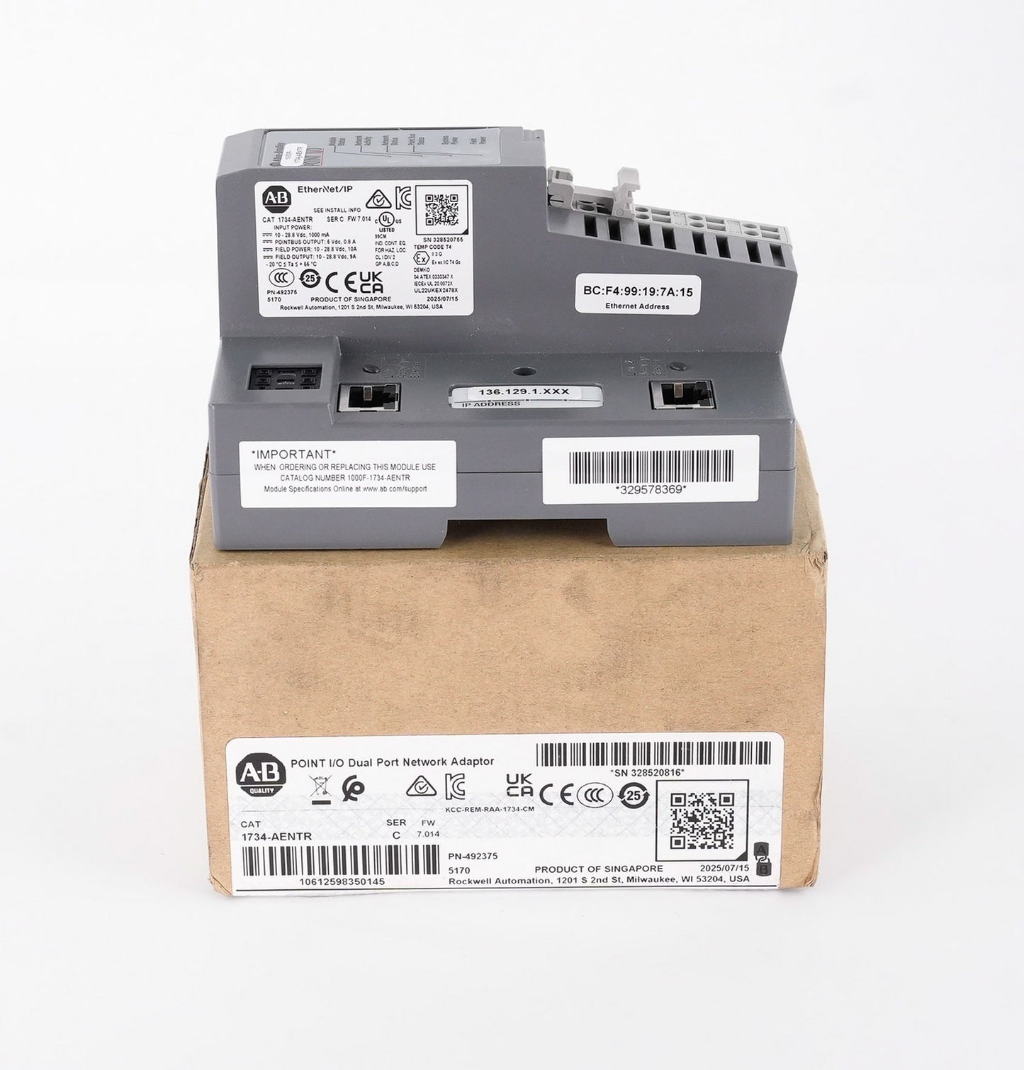 Allen Bradley 1734-AENTR /C Point I/O Ethernet Adapter 1734AENTR - Open Box