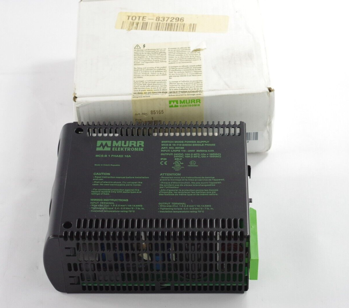 Murr Elektronik MCS-B 1 Phase 10A Switch Mode Power Supply 10-110-240/24