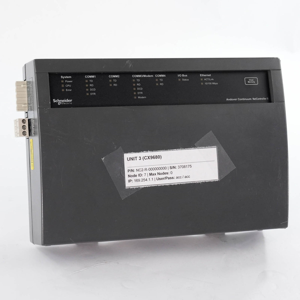 Schneider Electric CX9680 NC2-R-000000000 Continuum NetController 2 CX 9680 NC2R