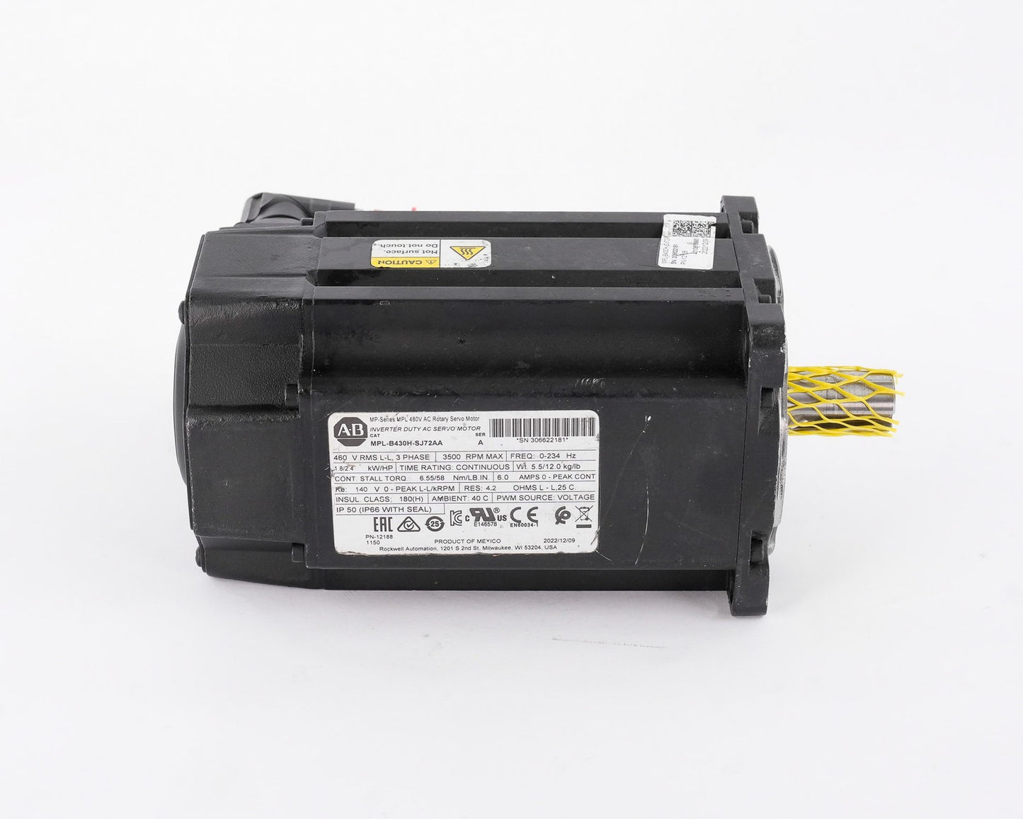 Allen Bradley MPL-B430H-SJ72AA /A Servo Motor 3500RPM MPLB430HSJ72AA