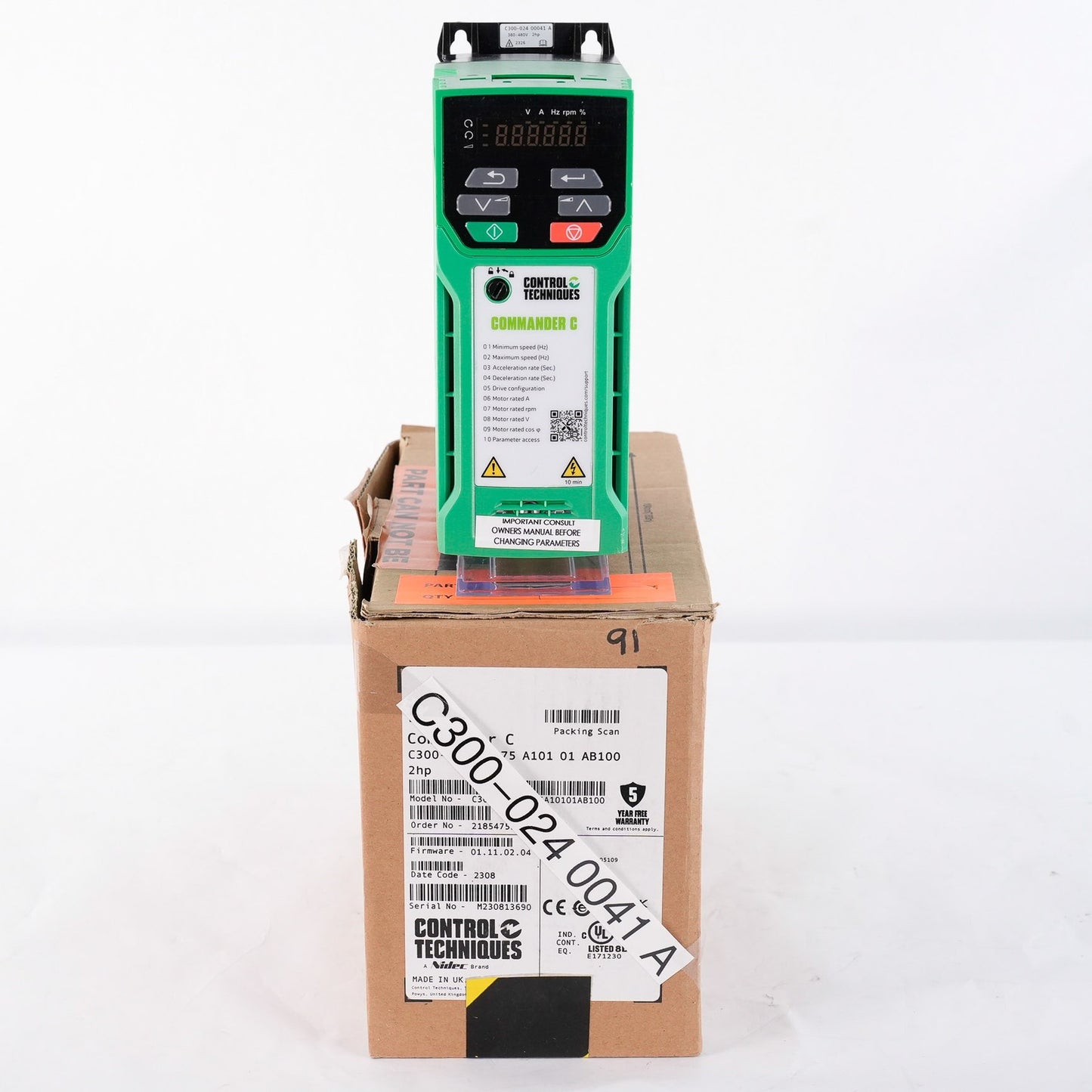 Control Techniques C300-024 00041 A Commander Drive 2hp - Without Original Box