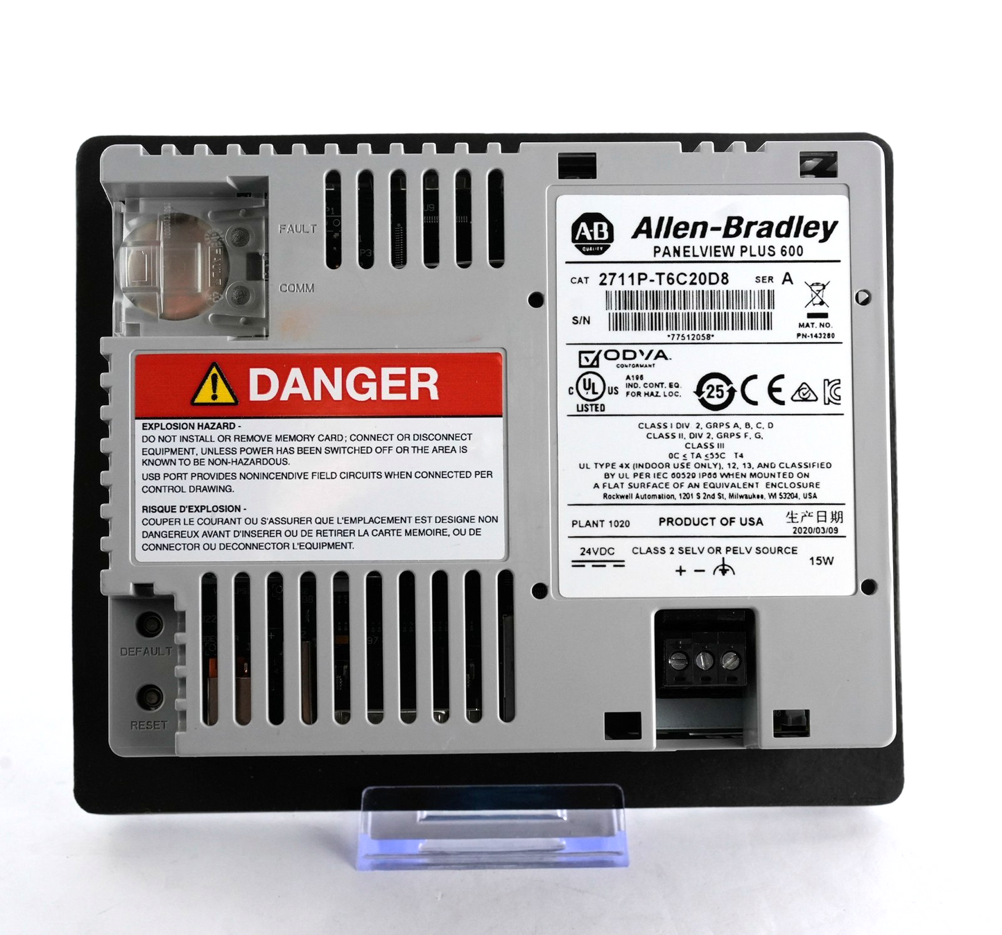 Allen-Bradley 2711P-T6C20D8 /A Panelview Plus 600 Operator Interface Panel
