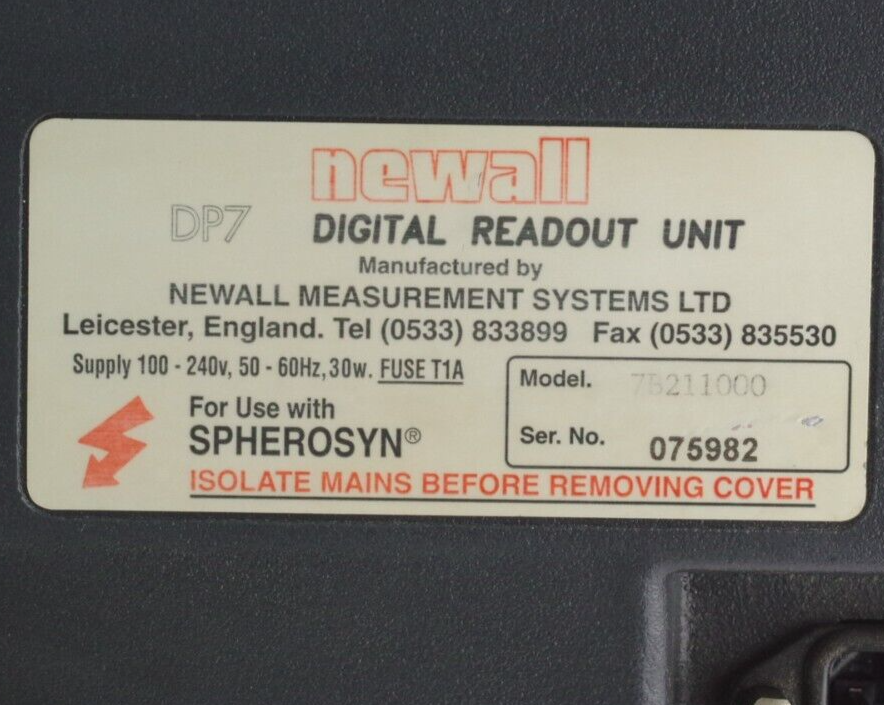 Newall Electronics 7B211000 DP7 Digital Readout Unit 100-240V 50/60Hz