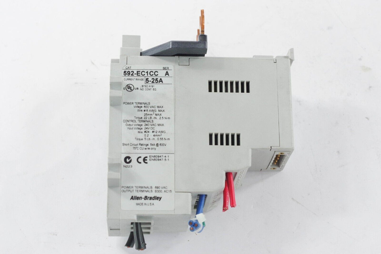 Allen Bradley 592-EC1CC Ser A Solid State Overload Relay 5-25A