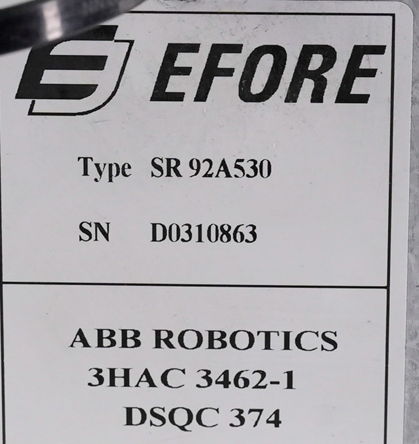 ABB Robotics 3HAC 3462-1 EFORE SR 92A530 Power Supply 3HAC34621