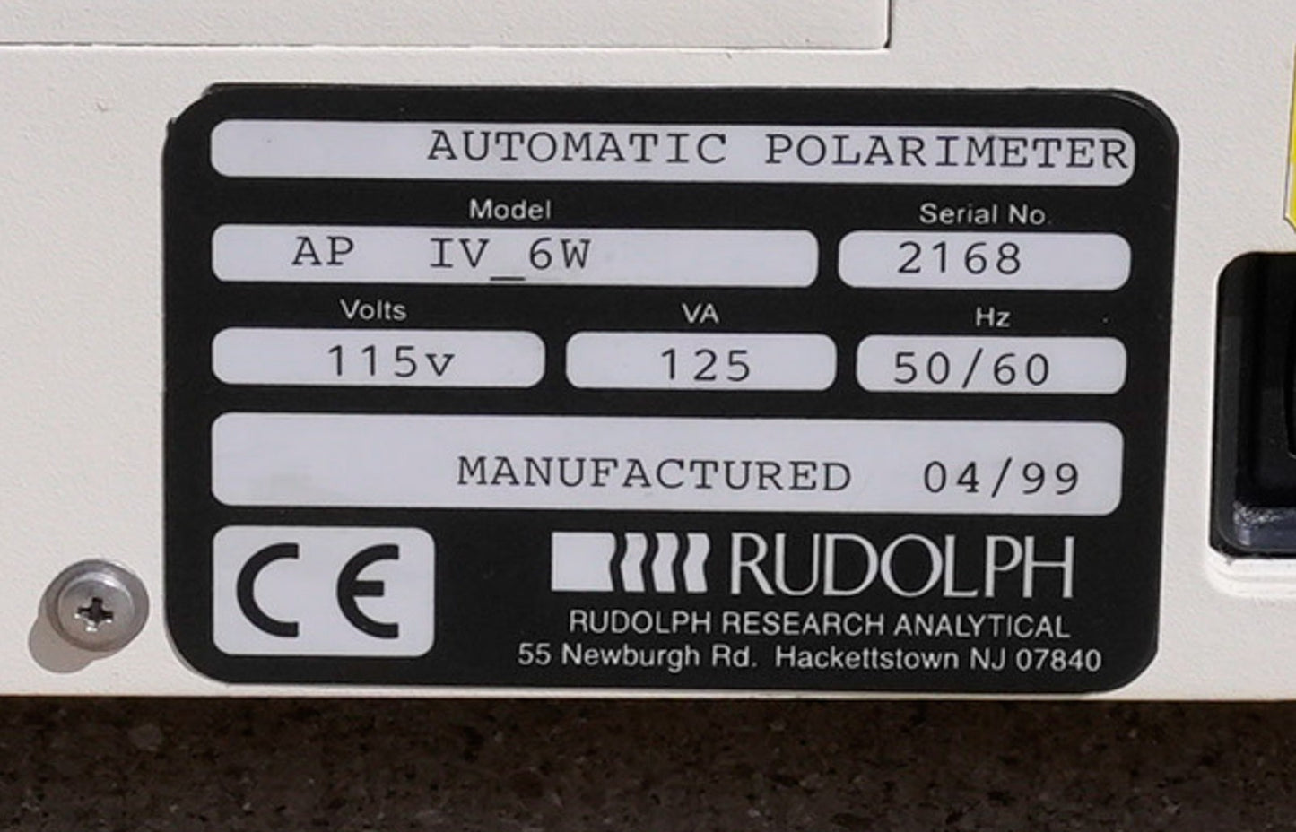 Rudolph Research AP IV_6W Automatic Polarimeter APIV6W Untested