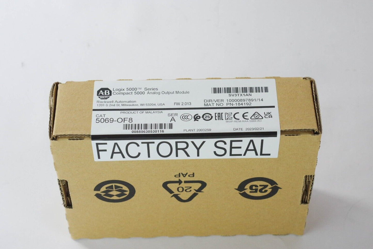 2023 Allen-Bradley 5069-OF8 A Compact 5000 Analog Output Module - Sealed Surplus