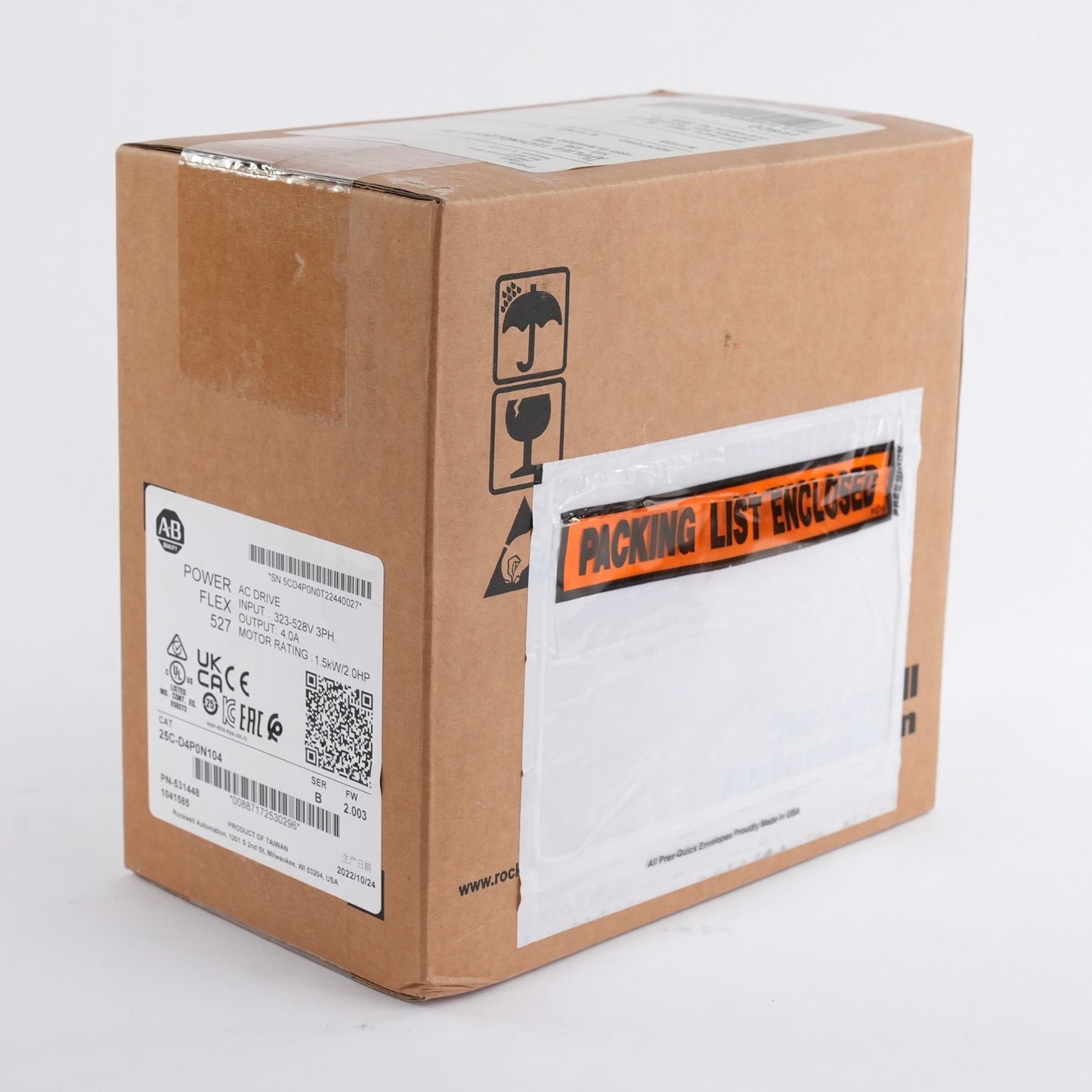 Allen Bradley 25C-D4P0N104 /B PowerFlex 527 AC Drive - Sealed Surplus