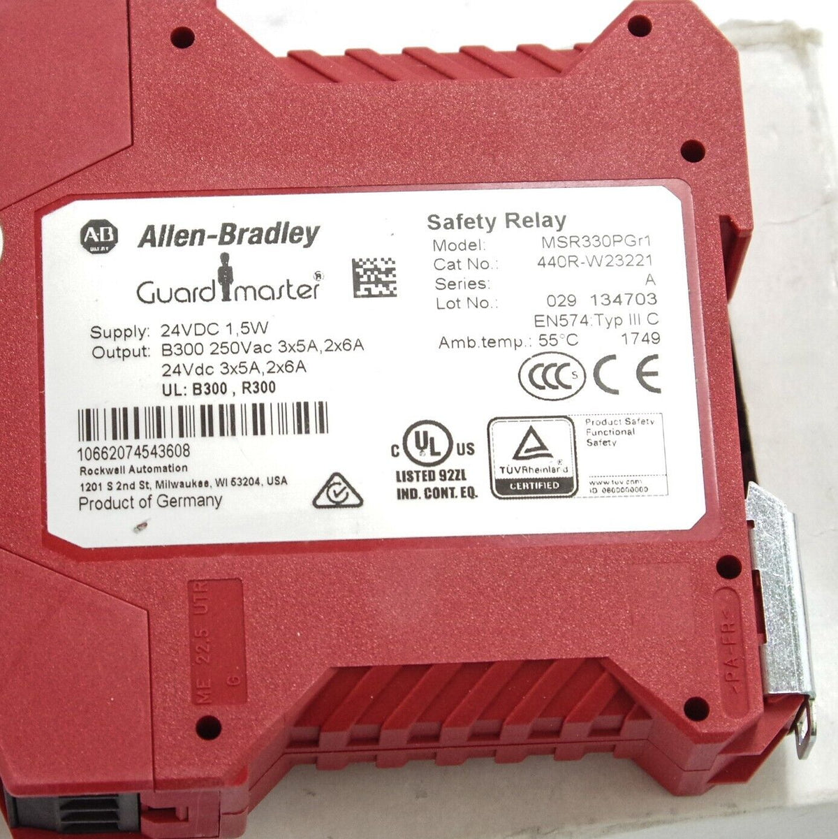 Guardmaster Allen-Bradley 440R-W23221 Guardmaster Safety Relay MSR330PGr1 - Open B ...