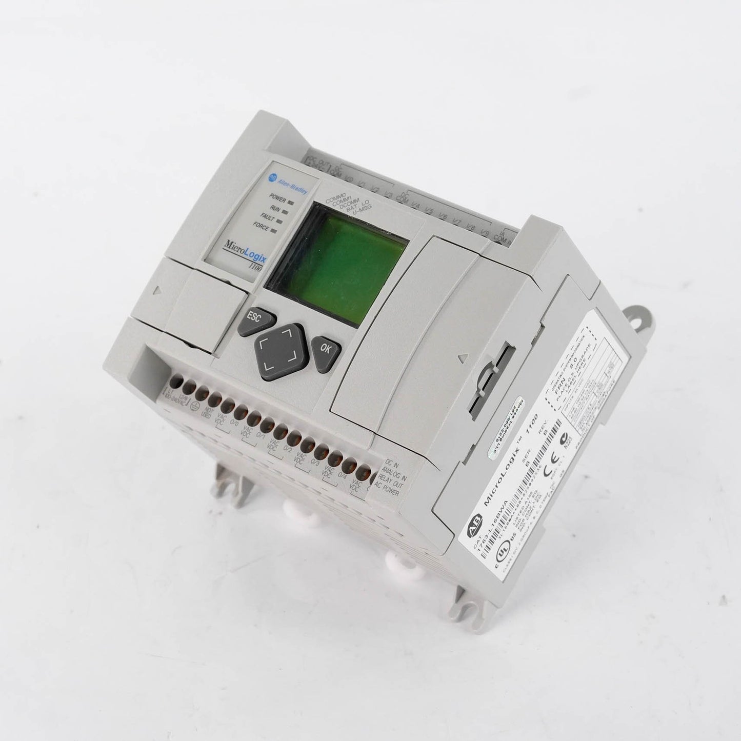 Allen Bradley 1763-L16BWA Ser B MicroLogix 1100 PLC 120/240VAC Controller
