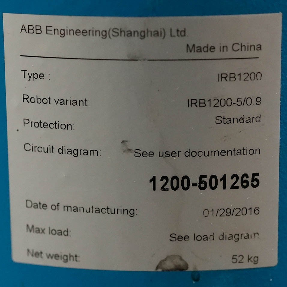 ABB IRB1200 Industrial Robot Arm 6-Axis 5kg Payload 700mm Reach IRB1200-5/0.9