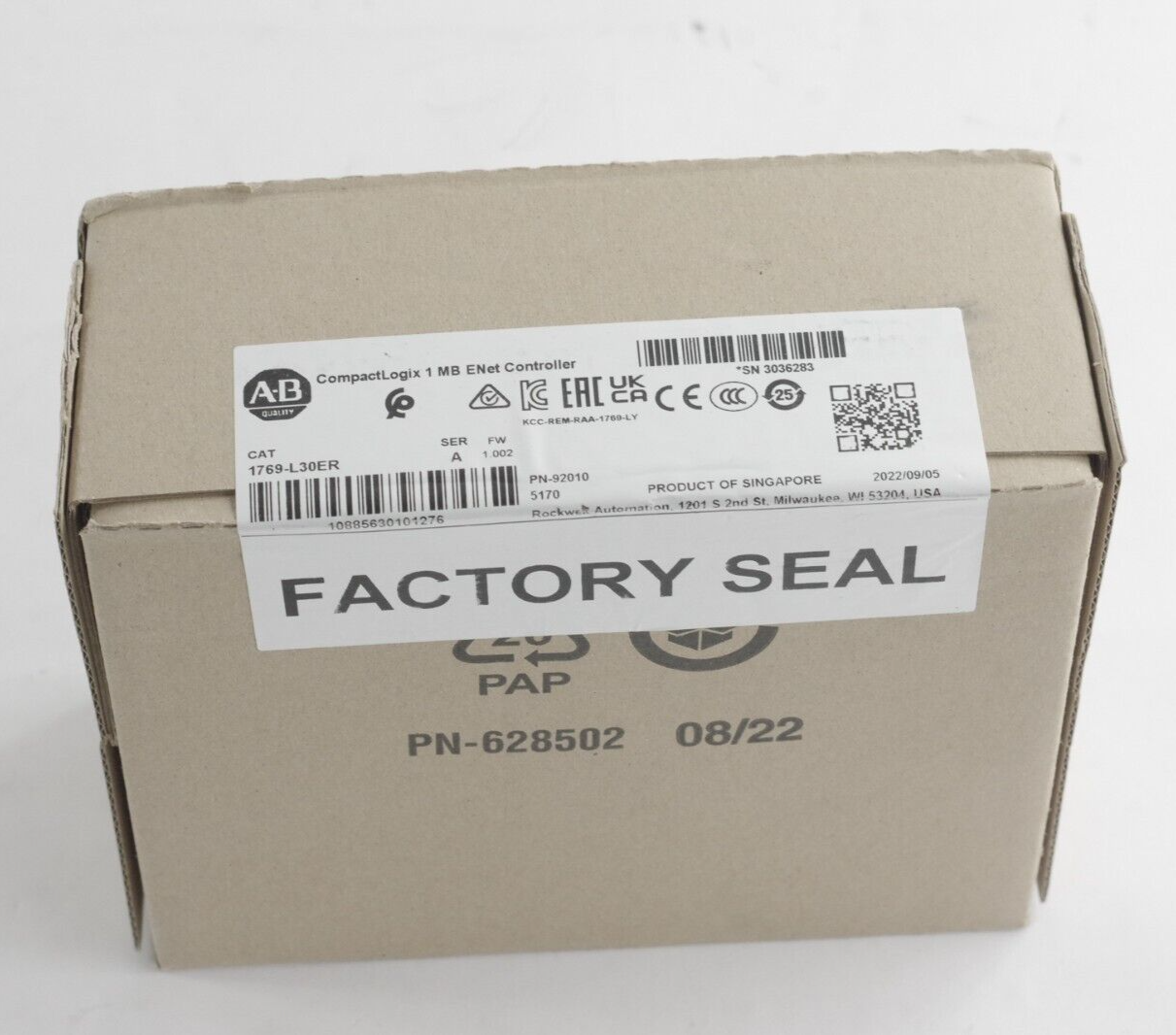 2022 Allen Bradley 1769-L30ER SER A CompactLogix ENet Controller Sealed Surplus