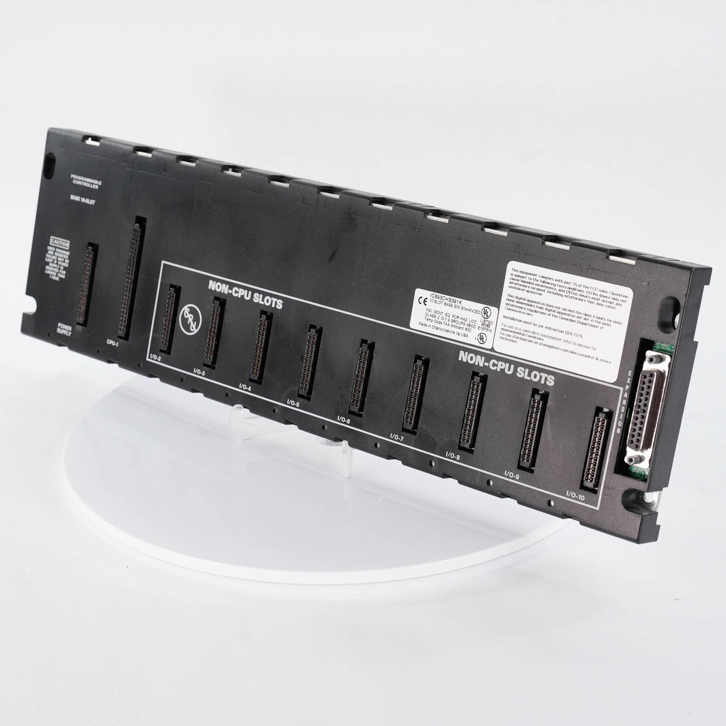 GE FANUC IC693CHS391K Series 90-30 PLC 10-Slot Modular Expansion Base