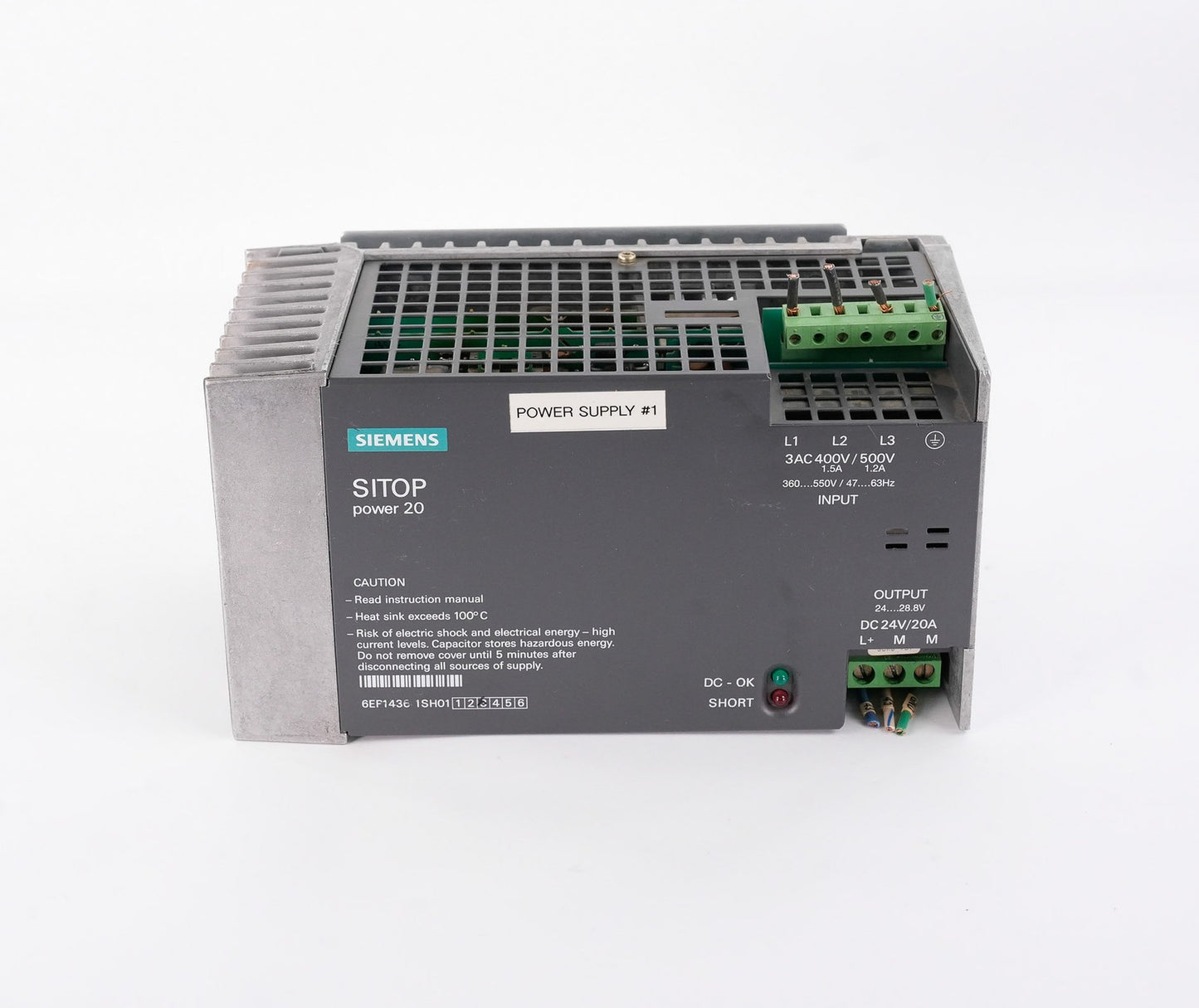 Siemens 6EP1436-1SH01 SITOP power20 Power Supply 400-500V 6EP14361SH01