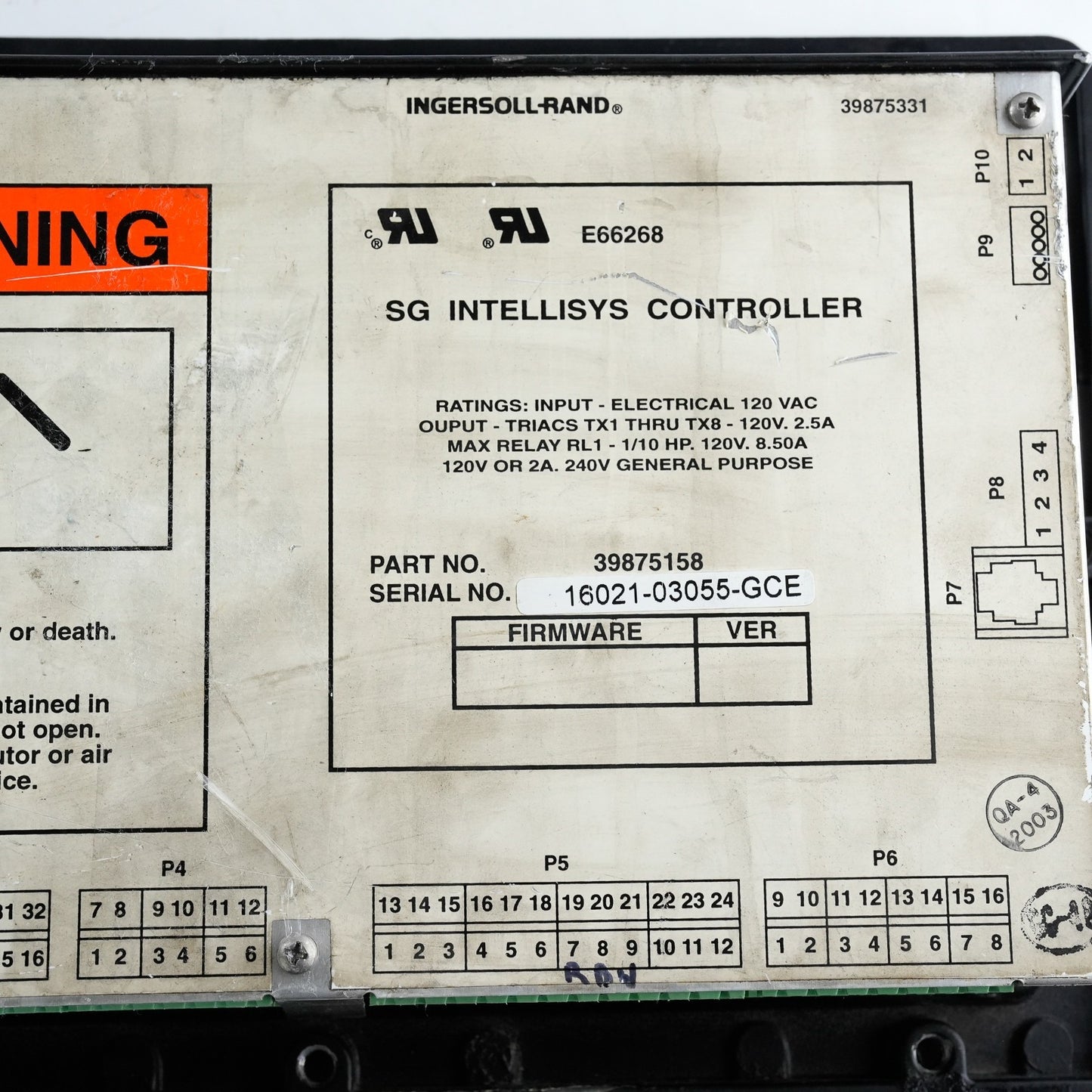 INGERSOLLRAND 39875158 Intellisys SG Controller 39875331 E66268