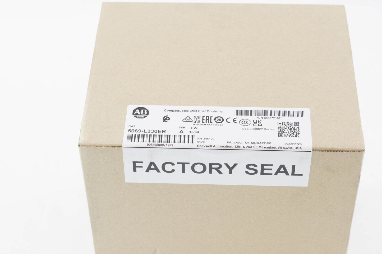 2022 Allen Bradley 5069-L330ER Ser A CompactLogix 3MB Controller - New Surplus