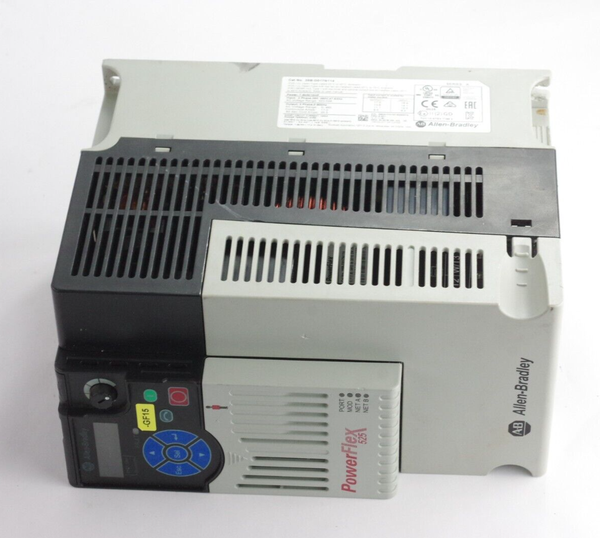 Allen Bradley 25B-D017N114 PowerFlex 525 VFD 500Hz 10Hp 460v 17A F/W 5.001 Ser A