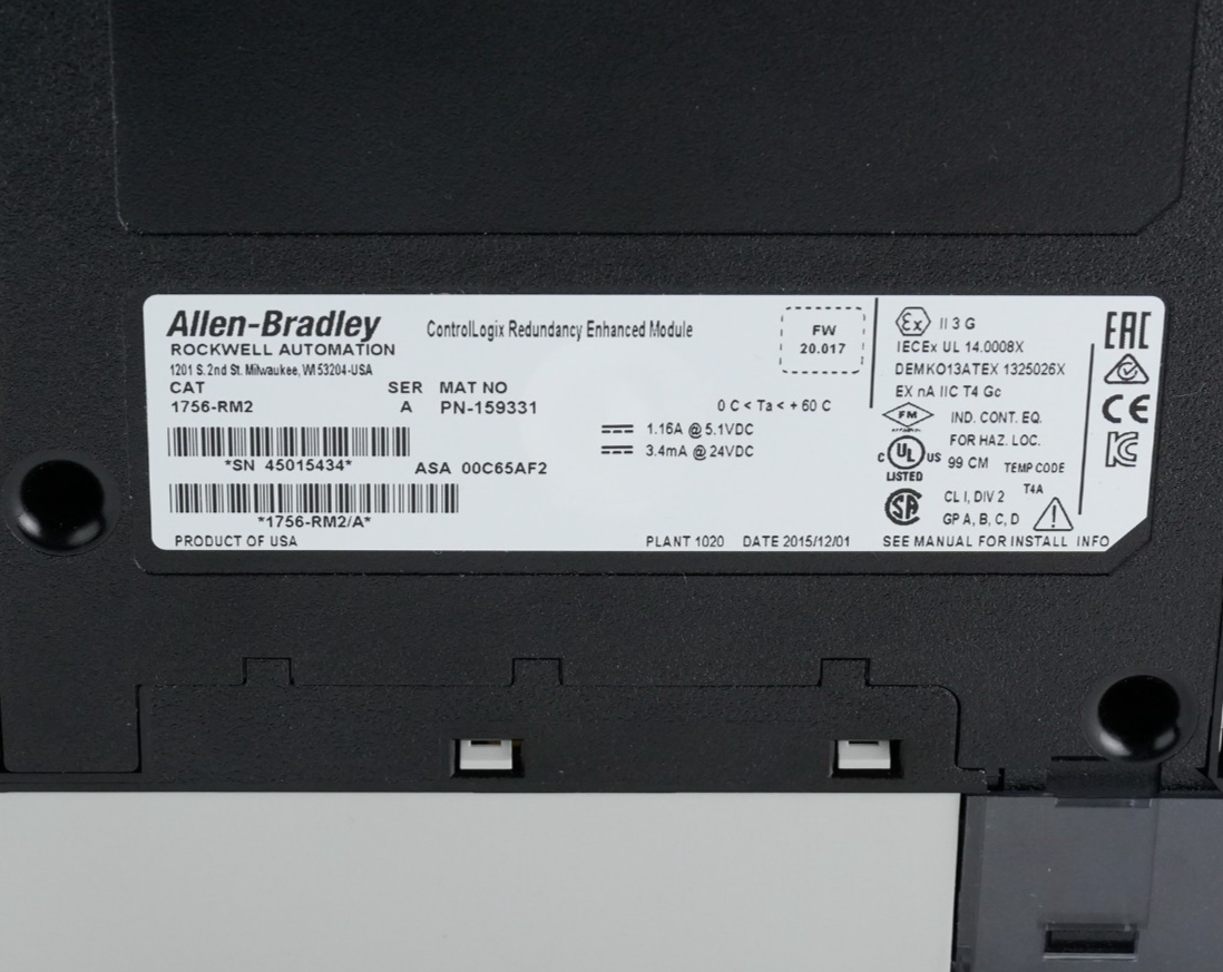 Allen Bradley 1756-RM2 /A ControlLogix Redundancy Enhanced Module 1756 ...