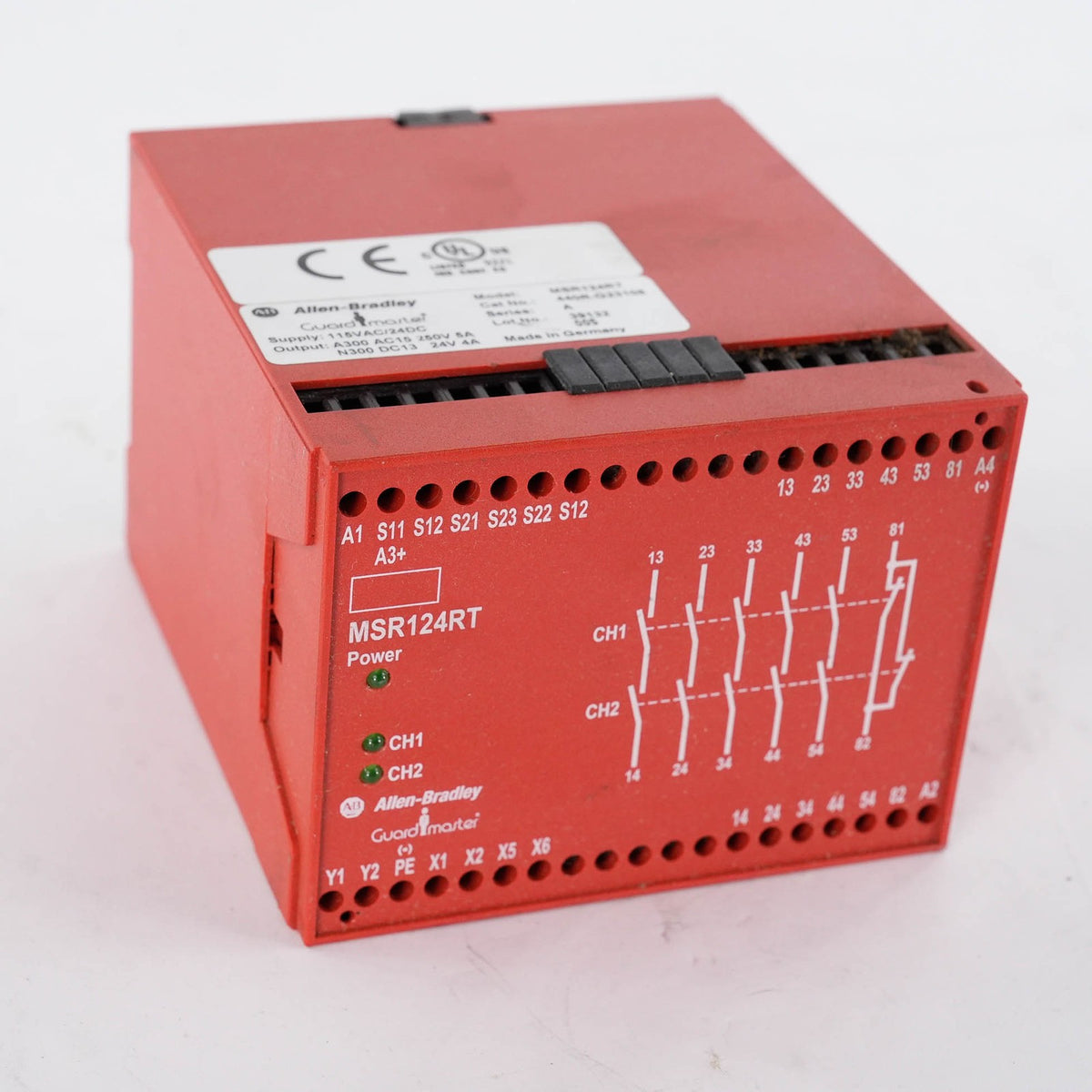 Allen Bradley 440R-G23108 Ser A Guardmaster Safety Relay MSR124RT 24V AC/DC