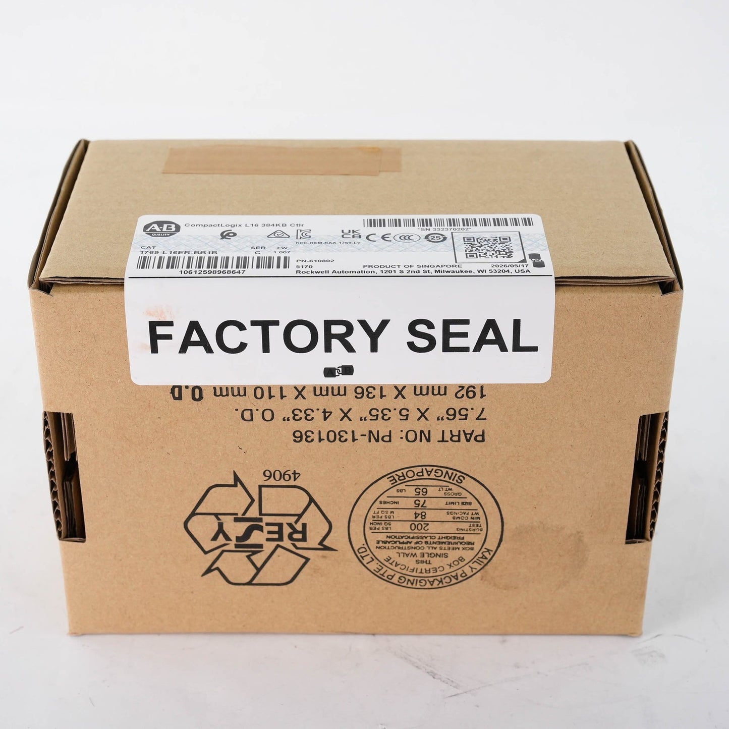 Allen Bradley 1769-L16ER-BB1B /C CompactLogix 384KB Controller 24VDC Sealed