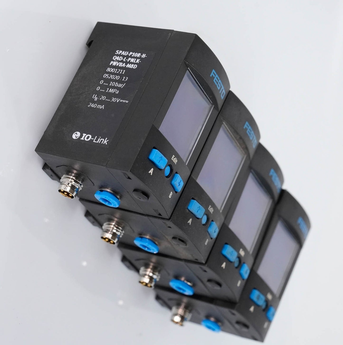Festo SPAU-P10R-H-Q4D-L-PNLK-PNVBA-M8D Pressure Sensor IO-Link 0 to 10 bar M8 4