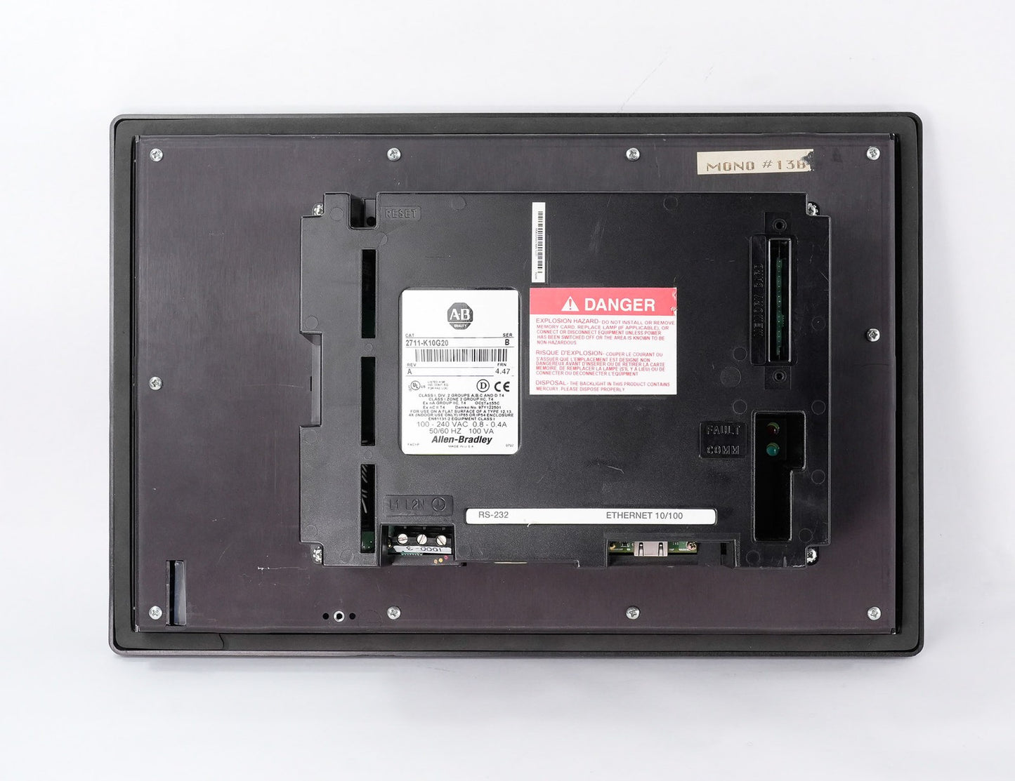 Allen Bradley 2711-K10G20 /B Rev A PanelView 1000 HMI Panel 2711K10G20