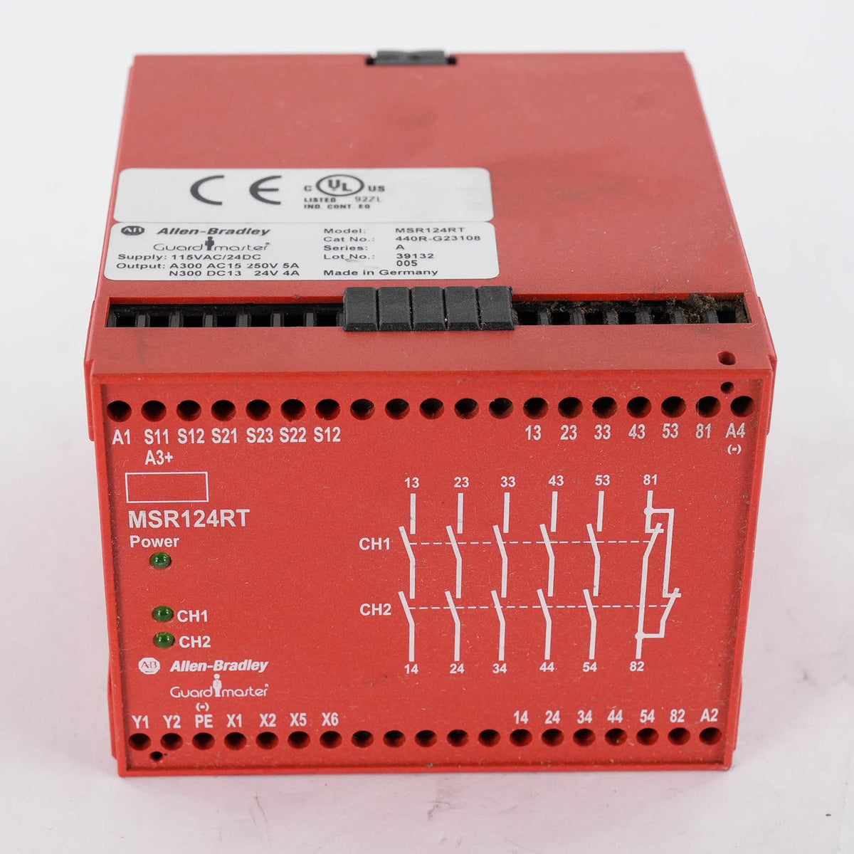 Allen Bradley 440R-G23108 Ser A Guardmaster Safety Relay MSR124RT 24V AC/DC