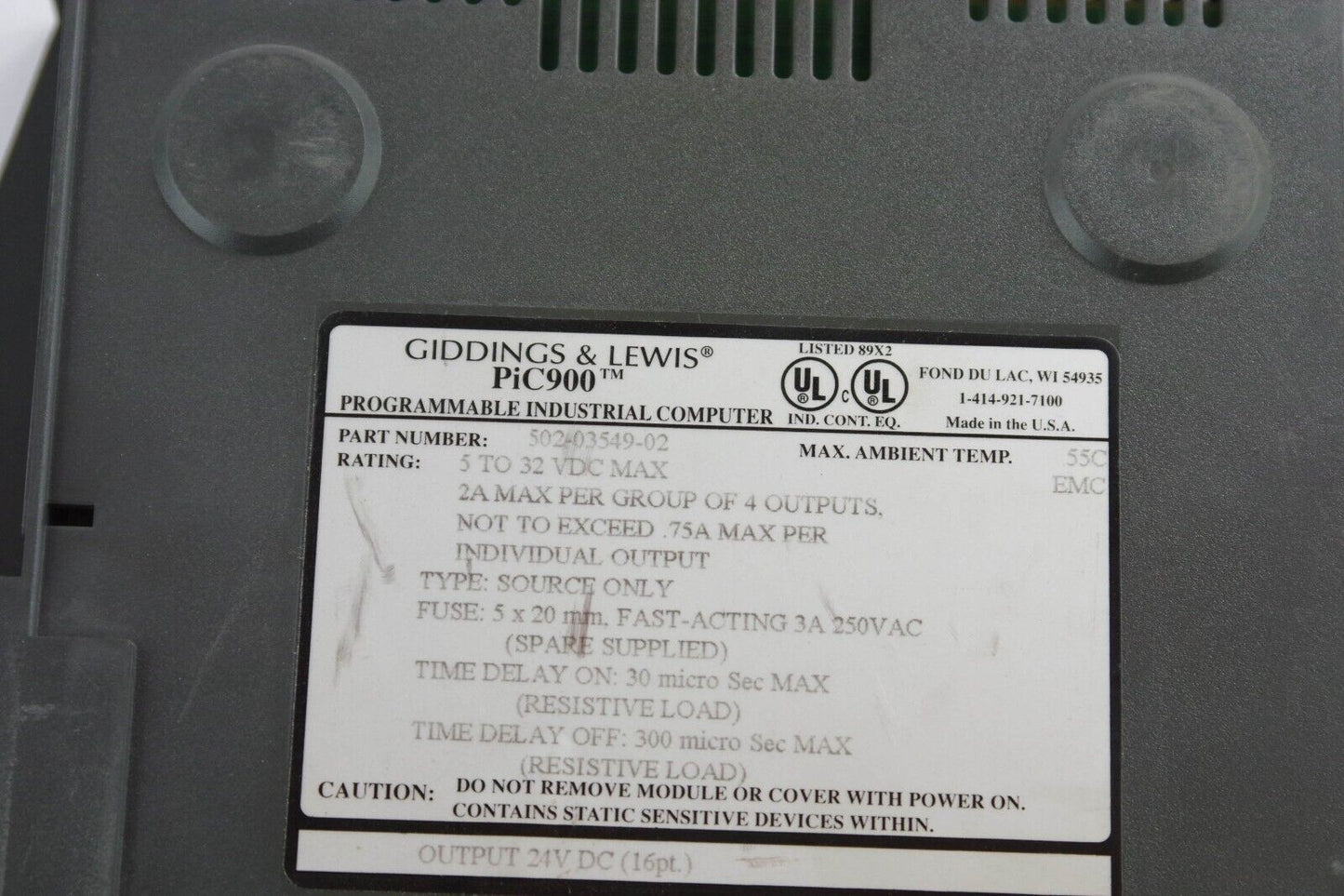 GIDDINGS LEWIS PiC900 502-03549-02 / 5020354902 Programmable Industrial Computer