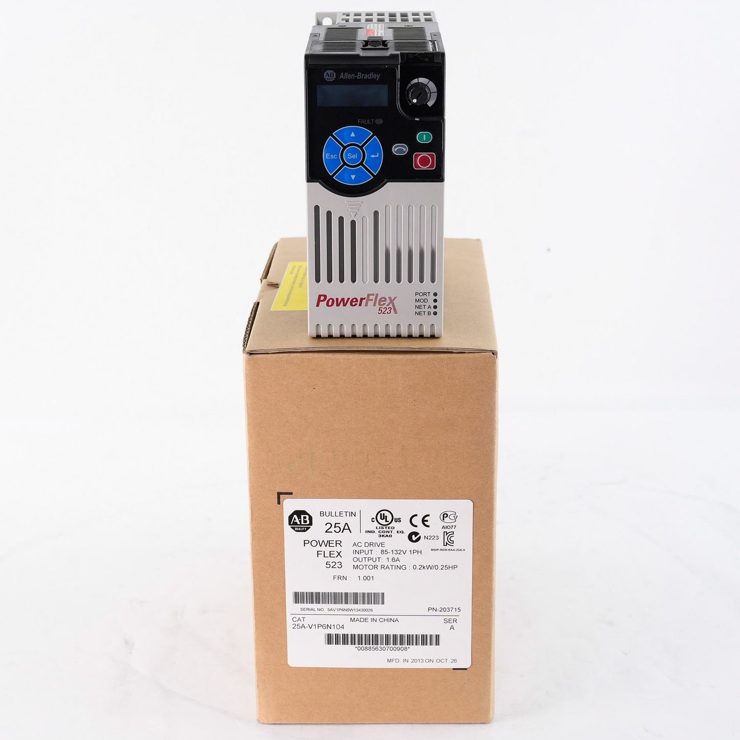 Allen Bradley 25A-V1P6N104 /A PowerFlex 523 AC Drive 25AV1P6N104 - Open Box