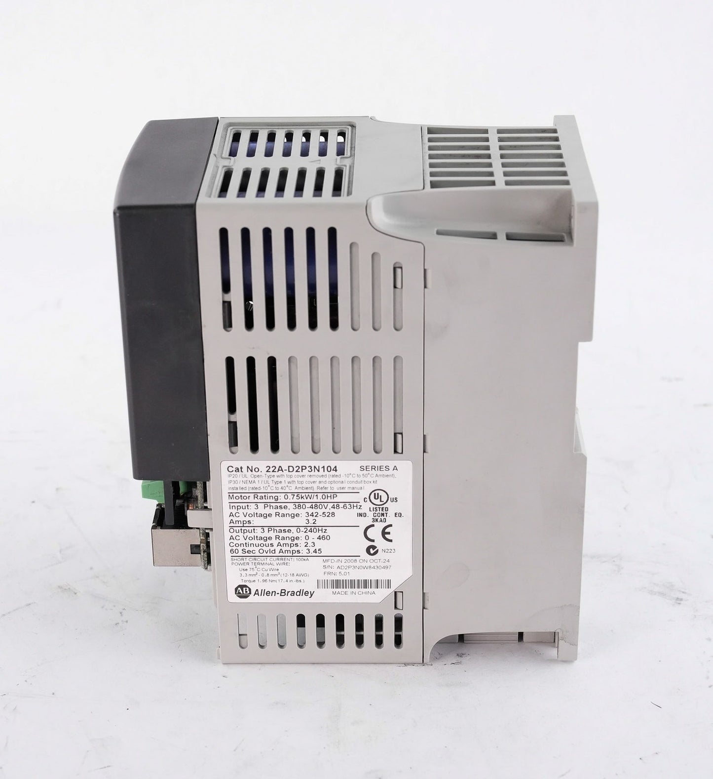 Allen Bradley 22A-D2P3N104 /A PowerFlex AC Drive 480V 3-Phase - Open Box